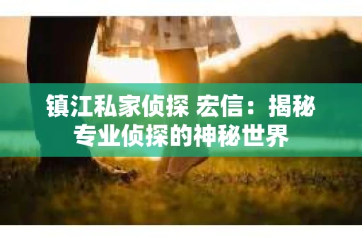 镇江私家侦探 宏信：揭秘专业侦探的神秘世界