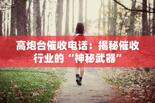 高炮台催收电话：揭秘催收行业的“神秘武器”