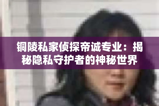 铜陵私家侦探帝诚专业：揭秘隐私守护者的神秘世界