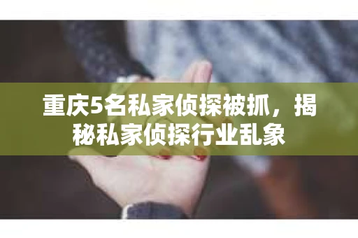 重庆5名私家侦探被抓，揭秘私家侦探行业乱象