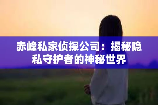 赤峰私家侦探公司：揭秘隐私守护者的神秘世界