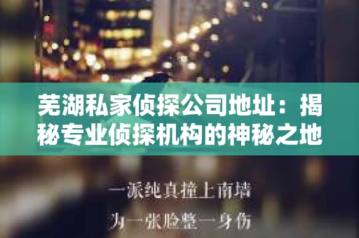 芜湖私家侦探公司地址：揭秘专业侦探机构的神秘之地