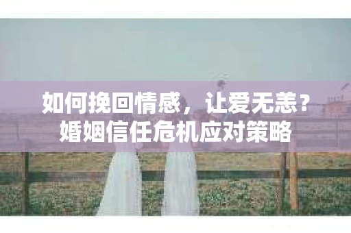如何挽回情感，让爱无恙？婚姻信任危机应对策略