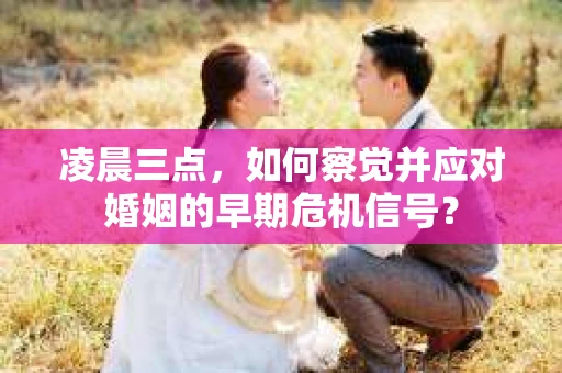 凌晨三点，如何察觉并应对婚姻的早期危机信号？