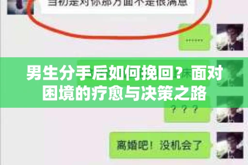 男生分手后如何挽回?面对困境的疗愈与决策之路 男生分手后如何挽回?面对困境的疗愈与决策之路