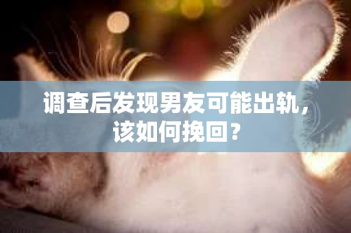 调查后发现男友可能出轨，该如何挽回？
