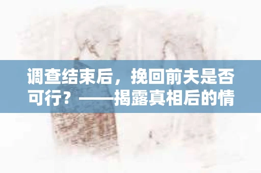 调查结束后，挽回前夫是否可行？——揭露真相后的情感疗愈与人生决策