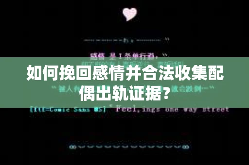 如何挽回感情并合法收集配偶出轨证据？